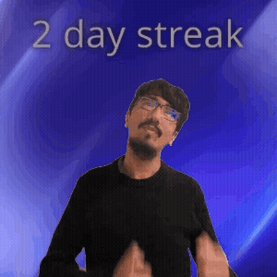 Man With Glasses 2 Day Streak GIF