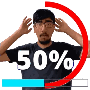Man With Glasses And 50 Percent Sign Sticker