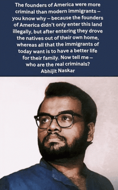 Man With Glasses And Abhijit Naskar Quote GIF