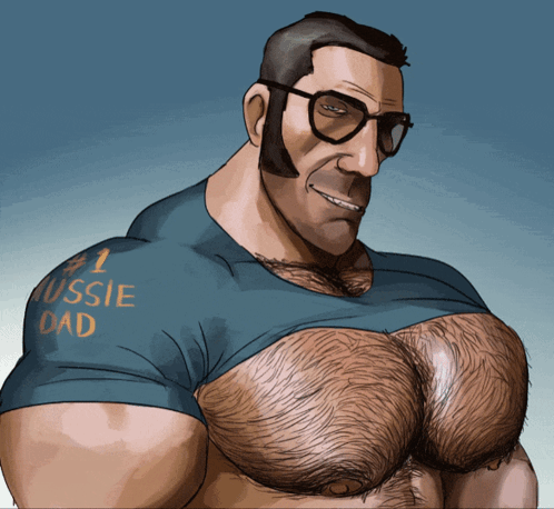 Man With Glasses And Aussie Dad Shirt GIF