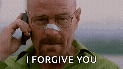 Man With Glasses And Bandage Saying I Forgive You GIF