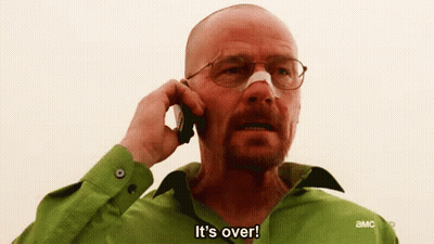 Man With Glasses And Bandage Saying It's Over On Phone GIF