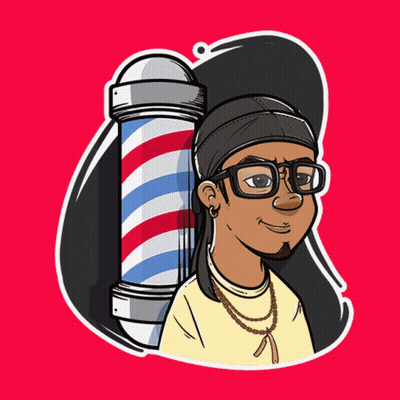 Man With Glasses And Barber Pole GIF