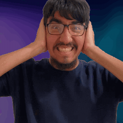 Man With Glasses And Beard Covering Ears GIF