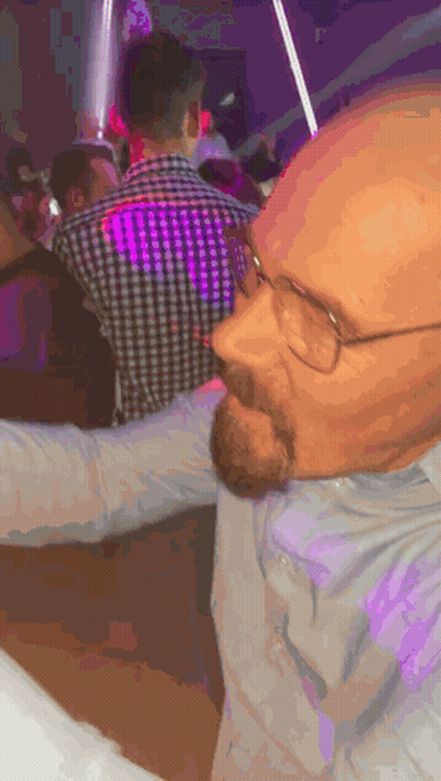 Man With Glasses And Beard Dancing GIF