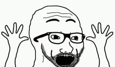 Man With Glasses And Beard Hands Up Mouth Open GIF