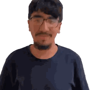 Man With Glasses And Beard In Black Shirt Sticker