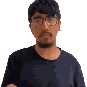 Man With Glasses And Beard In Black Shirt Sticker