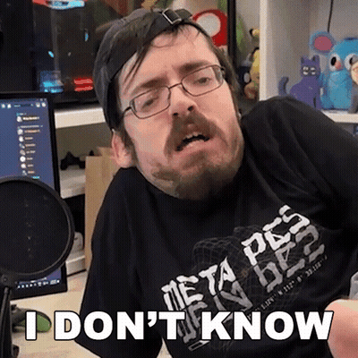 Man With Glasses And Beard In Black Shirt Saying I Don't Know GIF