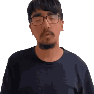 Man With Glasses And Beard In Blue Shirt Sticker