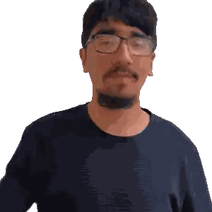 Man With Glasses And Beard In Blue Shirt Sticker