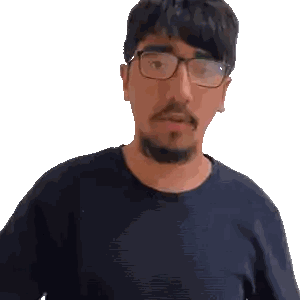 Man With Glasses And Beard In Blue Shirt Sticker