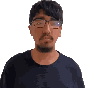 Man With Glasses And Beard In Blue Shirt Sticker