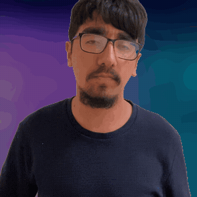 Man With Glasses And Beard In Blue Shirt GIF