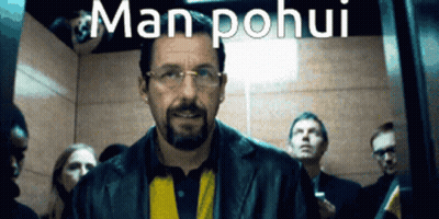 Man With Glasses And Beard In Elevator Saying Man Pohui GIF