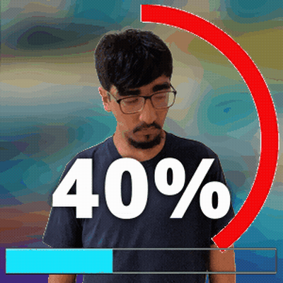 Man With Glasses And Beard In Front Of Bar Saying 40% GIF