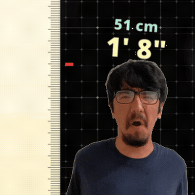 Man With Glasses And Beard In Front Of Ruler Saying 51 Cm GIF
