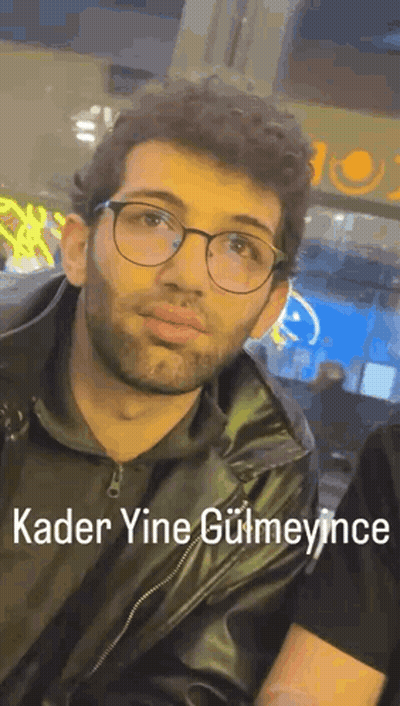 Man With Glasses And Beard In Leather Jacket GIF