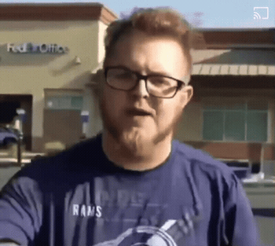 Man With Glasses And Beard In Rams Shirt GIF