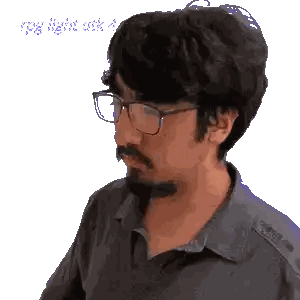 Man With Glasses And Beard Looking Sideways Sticker