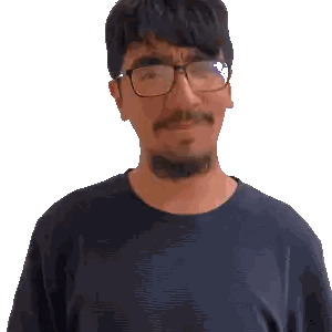 Man With Glasses And Beard Looks At Camera Sticker
