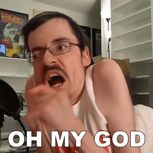 Man With Glasses And Beard Making Funny Face Oh My God GIF