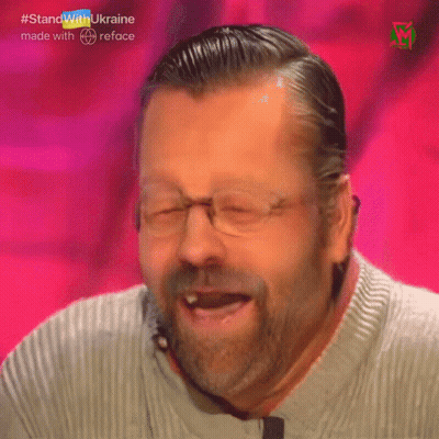 Man With Glasses And Beard Making Funny Face #Standwithukraine GIF