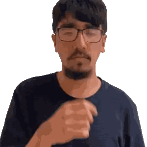 Man With Glasses And Beard Making Hand Gesture Sticker