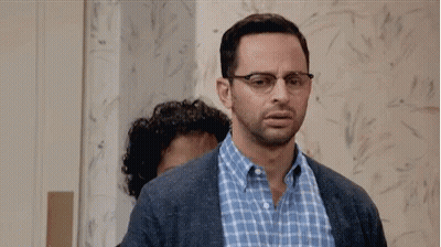 Man With Glasses And Beard Next To Surprised Man GIF