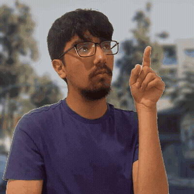 Man With Glasses And Beard Pointing Up GIF