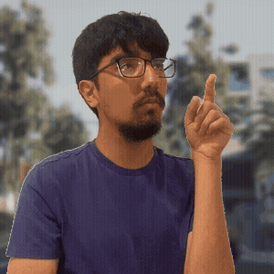 Man With Glasses And Beard Pointing Upwards GIF
