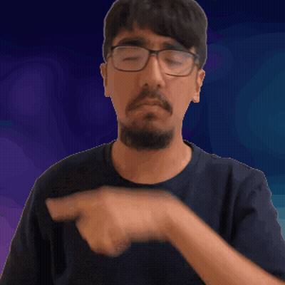 Man With Glasses And Beard Points Up GIF
