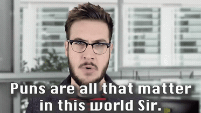 Man With Glasses And Beard Puns Matter Sir GIF