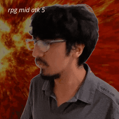 Man With Glasses And Beard RPG Mid Attack 5 GIF