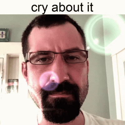 Man With Glasses And Beard Saying Cry About It GIF