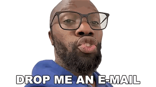 Man With Glasses And Beard Saying Drop Me An Email Sticker