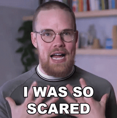 Man With Glasses And Beard Saying I Was So Scared GIF