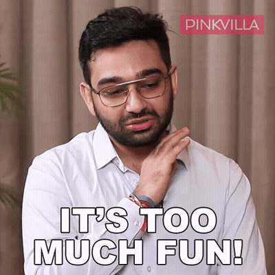 Man With Glasses And Beard Saying It's Too Much Fun GIF