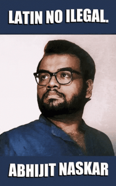 Man With Glasses And Beard Saying Latin No Illegal Abhijit Naskar GIF