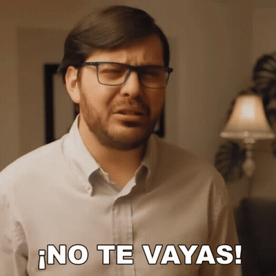 Man With Glasses And Beard Saying No Te Vayas GIF