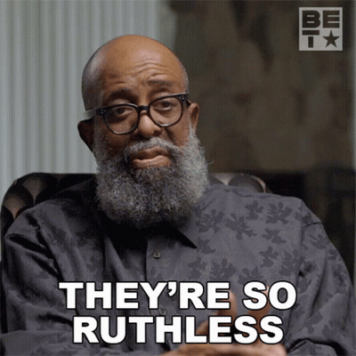 Man With Glasses And Beard Saying They're So Ruthless GIF