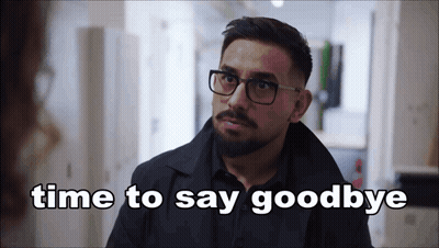 Man With Glasses And Beard Saying Time To Say Goodbye GIF