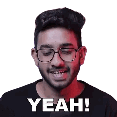 Man With Glasses And Beard Saying Yeah Sticker