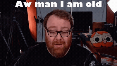 Man With Glasses And Beard Says Aw Man I Am Old GIF