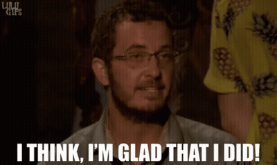 Man With Glasses And Beard Says I Think I'm Glad That I Did GIF