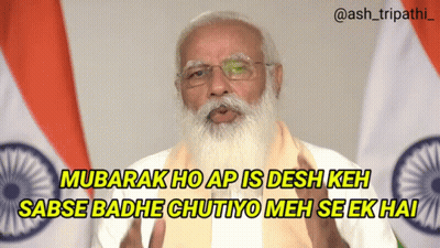 Man With Glasses And Beard Says Mubarak Ho Ap Is Desh Keh Sabse Badhe Chutiye Meh Se Ek Hai GIF