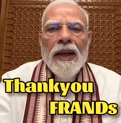 Man With Glasses And Beard Says Thank You Frands GIF