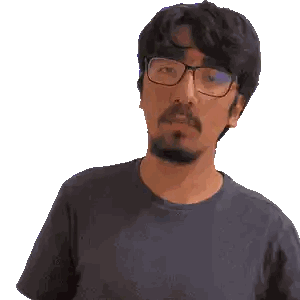 Man With Glasses And Beard Touched By Hand Sticker