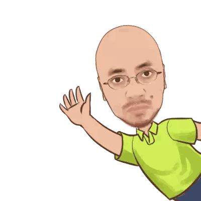 Man With Glasses And Beard Waving Hand Sticker