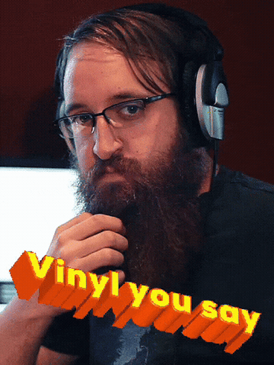 Man With Glasses And Beard Wearing Headphones Saying Vinyl You Say GIF